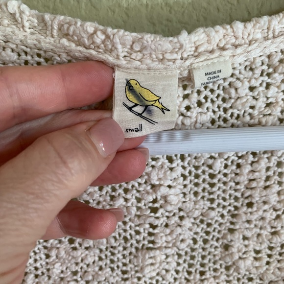 Anthropologie Yellow Bird Crochet Sweater - Picture 5 of 8